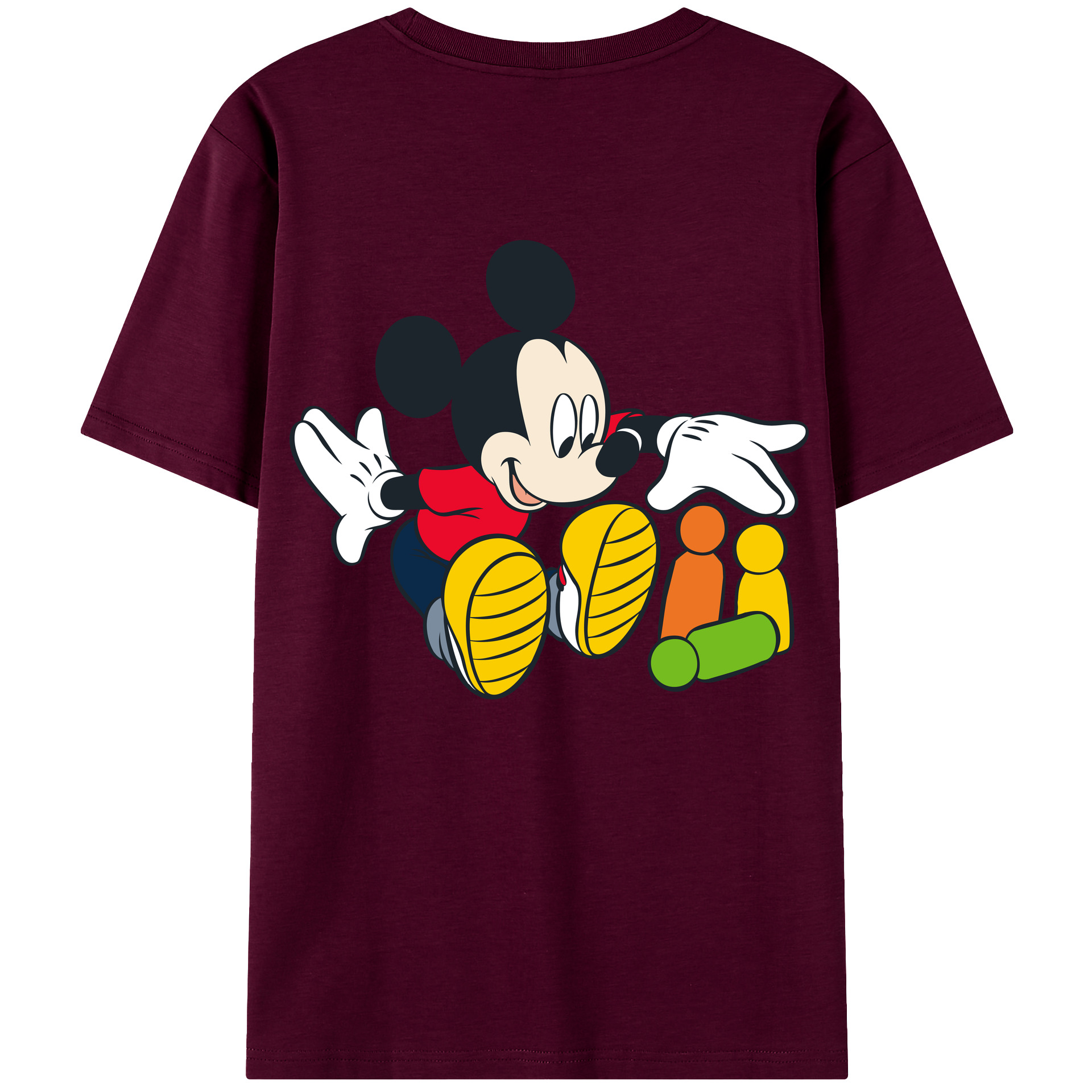 （画像用） ミッキーマウス Mickey Mouse レディース半袖Tシャツ(バックプリント)